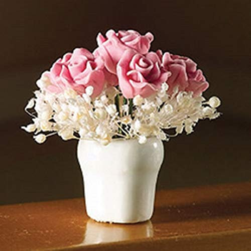 The Dolls House Emporium Rosa Rosenblumenstrauß ein einer Vase