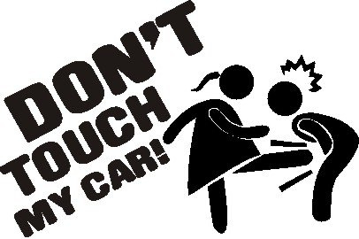 NetSpares Plott Aufkleber Don't Touch My Car Lady Edition Autoaufkleber Sticker Fun