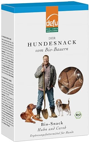 defu Hundesnack | 6 x 200 g | Bio Hundekekse Huhn & Carob | Premium Bio Leckerlis für Ihren Hund