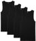 LAPASA Camiseta Tirantes Hombre (Pack de 4) Tank Top sin Mangas 100% Algodón Tejido Canalé Ropa Interior Verano Blanco Negro Gris M35 L Negro