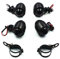 Motorcycle Turn Signals Indicator Light Lamp + Fork Clamps Cruiser Old School Bobber Cafe Racer Vintage Retro Clubman Rat Bike (Black/Smoke)