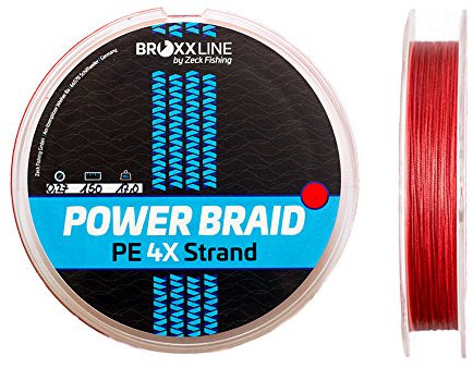 BroxxLine 150 m Angelschnur geflochten 0,08-0,30 mm Raubfisch Schnur Spinnfischen (rot, 0,27 mm)