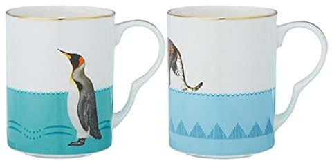 Yvonne Ellen 5057560454229 Becher-Set, Gepard und Pinguin, mehrfarbig, 2 Stück