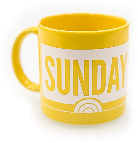 NBC Sunday Today mit Willie Geist Keramiktasse, 590 ml, Zylindrisch, Klassiker, Gelb, Officially Licensed, Microwave Safe