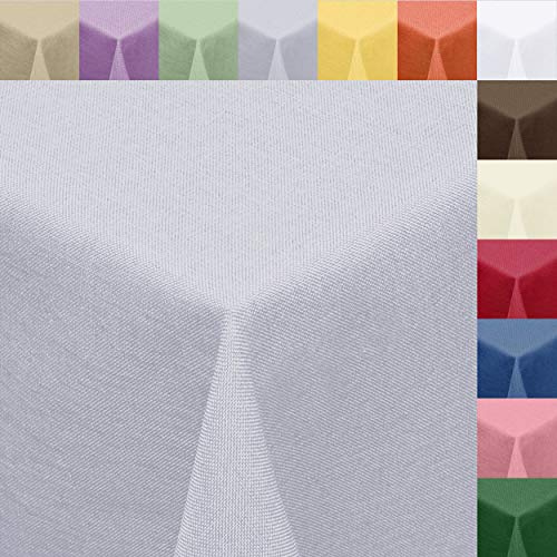 Textil Tischdecke Leinen-Optik 160 x 160 cm eckig hellgrau Fleck-Schutz Lotuseffekt #8001