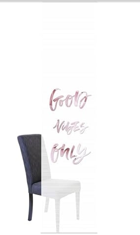 Schiebegardine Good Vibes, halb-transparenter Stoff in Bambus-Optik, digital Bedruckt, 260 x 60 cm (h x b), Farbe: Rosé