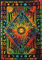 Popular Handicrafts Hippie Mandala Sonne Mond Wandbehang Wandbehang - Indianer Gold brennende Sonne Sterne psychedelische beliebte mystische tie dye Stranddecke 137 x 208 cm