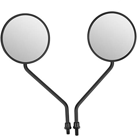 Motorrad Spiegel Seitenspiegel Motorradspiegel Motorrad Spiegel Rückspiegel 2 TLG 8 mm Rückspiegel Universal Retro Round Reverse Seitenspiegel Ersatz für Motorrad Elektroroller