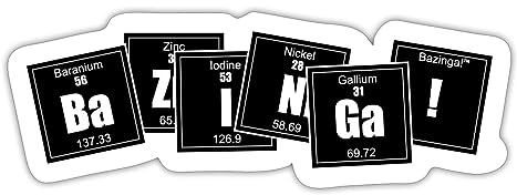 Spreadshirt The Big Bang Theory Bazinga Spruch Sheldon Element Sticker Aufkleber, 10 x 10 cm, Mattweiß