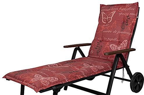 Kettler Polen KETTtex 2386 Auflage Rollliege Bali rot Schmetterlinge 193x60x8 cm (ohne Liege)