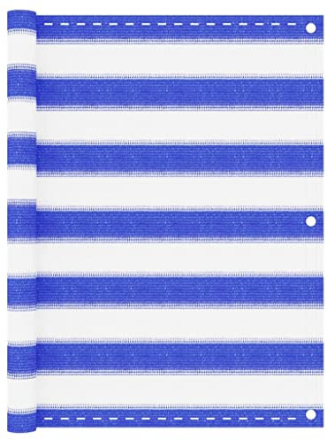 vidaXL Balkon Sichtschutz Bespannung Terrasse Windschutz Sonnenschutz Balkonbespannung Balkonverkleidung Balkonsichtschutz Blau Weiß 75x300cm HDPE