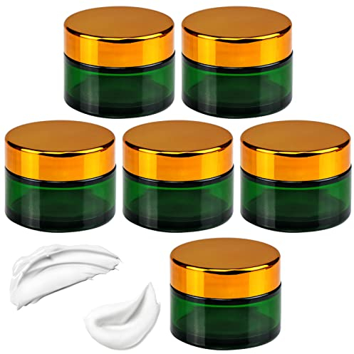 INHEMING Pot Cosmétique avec Couvercle en Verre 30ml, 6 Pièces Conteneurs Cosmétique Bidon Vide Givré, Pot Crème Vide Voyage