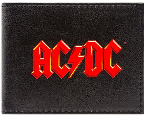 Thunderstruck AC DC Rock Band Back In Black Geldbörse/Geldbeutel mit Klappfach für Ausweis & Karten, Schwarz