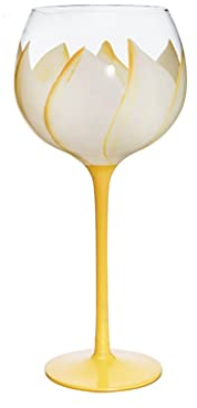 Glass Cup Tulip Wine Glass Hand-painted Beer Mug Milk Lemon Juice Wedding Birthday Drinkware Gifts (B 440ml)