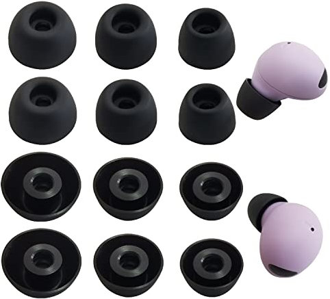 Luckvan Silicone Ear Tips for Galaxy Buds2 Pro Earbuds Tips Rubber Replacement Ear Tips for Samsung Galaxy Buds Pro 2, LMS Black