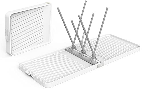 HUIOP Baby Bottle Drying Rack,Foldable Baby Bottle Drying Rack with Tray Travel Baby Bottle Dryer Holder Space Saving Drying Rack for Baby Bottles and Accessories