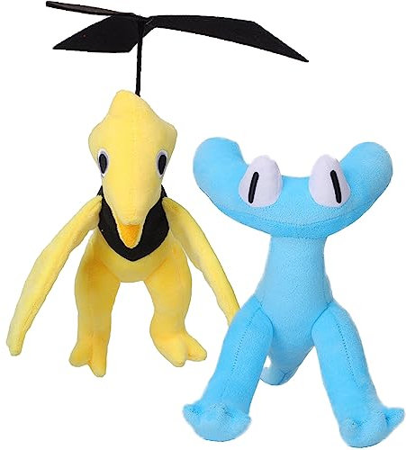 BAFAFA Rainbow Friends Plush Pack with Cyan And Yellow, Rainbow Friends Chapter 2 Plush, Rainbow Friends Chapter 2 Yellow And Cyan Plush.
