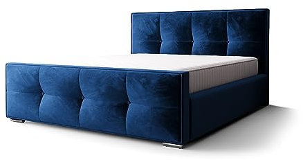 Verona Idee Polsterbett Roma 5 Farben mit Lattenrost 3 Größen 120 140 oder 160 Komfort Bettkasten Dunkelblau 120cm X 200cm