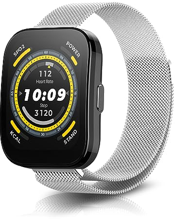 NicMool 22MM Correa para Amazfit Bip 5 / Amazfit Cheetah/Amazfit Cheetah Pro/GTR 4, Inoxidable Mesh Metal Magnética Pulsera para Amazfit GTR 3 Pro/GTR 3 / GTR 2 eSIM/GTR 2e - Plata