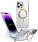 Cyberowl Schutzhülle für iPhone 11 Pro Max in Militärqualität, mit 360° drehbarem Magnetringständer [Kompatibel mit Magsafe] Klare iPhone 11 Pro Max Handyhülle 6,5 Zoll für Männer Frauen, Klar