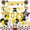 Silvester Deko Set, PAMIYO 2024 Happy New Year Decorations Kit XXL 2024 Folienballon mit Luftballons, Luftschlangen, Latexballons, Neujahrsdeko Geburtstagsdeko Gold Silvester Ballon für Neujahr Deko