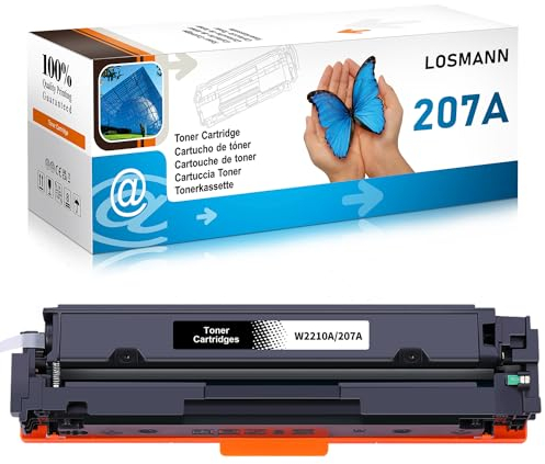 LOSMANN 207A W2210A Mit Chip Toner Kompatibel für HP 207A 207X W2210X Ersatz für HP Color Laserjet Pro MFP M283fdw M255dw M282nw M283fdn M255nw (Schwarz)