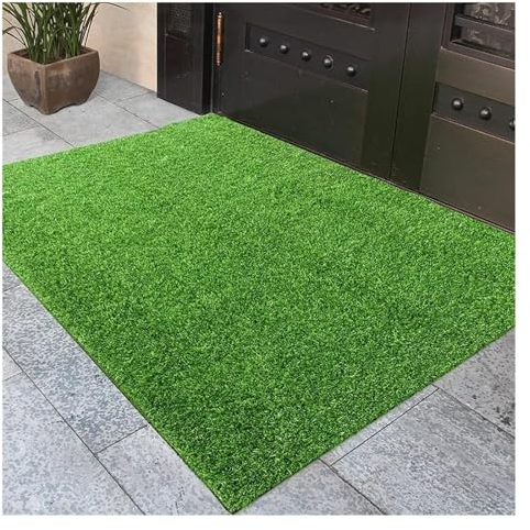 Kunstrasen, Kunstrasen, Kunstrasenmatte für drinnen und draußen, für Haustiere, Hunde, Garten, Hinterhof, Kunstrasen, Party- und Hochzeitsteppich, Florhöhe 0,7/2 cm (Farbe: Grün-2 cm, Größe: