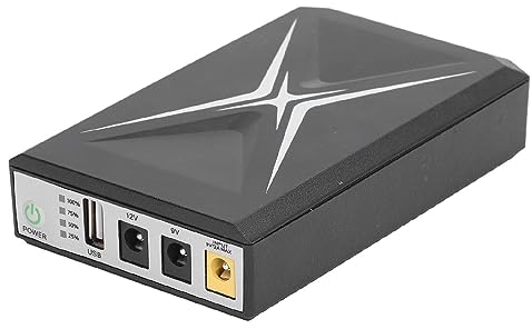 Mini USV Batterie Backup, Unterbrechungsfreie Stromversorgung 8800 MAh für WLAN Router, Modem, CCTV-Überwachungskamera und Smartphone, Kompaktes USV System, 9 V, 12 V DC, 5 V, 2