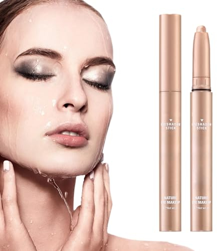 Wasserfester Zweifarbiger Glitzer Lidschattenstift, 2024 Neuest Lidschatten stift,12 Colors Eyeshadow Stick, Langanhaltendes Augen-Make-Up, Natürlichen und Schimmernden Farbtönen (#05)