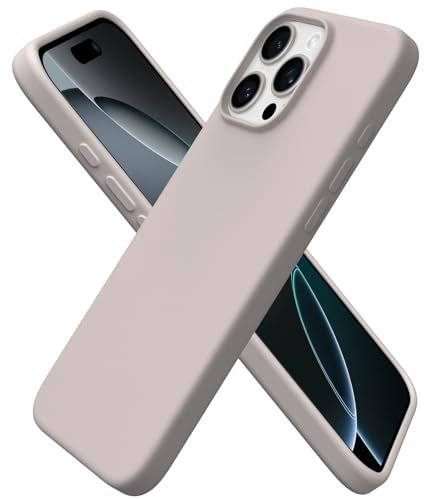 ORNARTO Compatible with iPhone 16 Pro Max Case 6.9, Slim Liquid Silicone 3 Layers Full Covered Soft Gel Rubber 16 Pro Max Phone Cases Cover 6.9 inch-Stone Gray