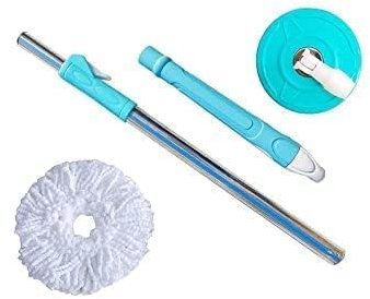 Asta per mocio rotante a 360°, in acciaio inox, con ricarica, confezione da 1