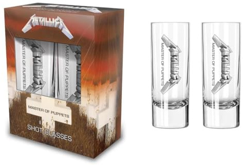 METALLICA SCHNAPSGLAS SET SHOT GLASSES MASTER OF PUPPETS 2 STÜCK SET 6 cl