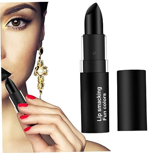 Matte Lippenstift, lang anhaltende Samtlippenstift mit mattem Lippenstift wasserdichte Feuchtigkeitslippenstifte für Halloween-Make-up, Schwarz, schwarz