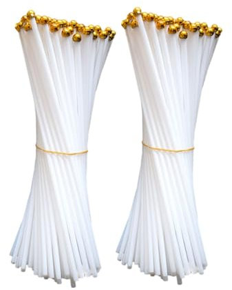 OFFSCH 100stücke Kunststoff-Hand-schwenkflaggenstäbe Weiß Robustes Fahnenzubehör Für Familien Büros Sportveranstaltungen Vielseitig Einsetzbar Und Langlebig