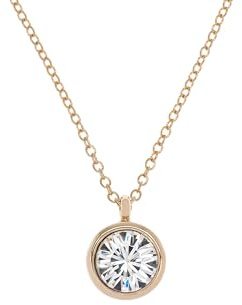 Karen Millen Crystal Dot Pendant Necklace For Women (Gold/Clear Crystal)