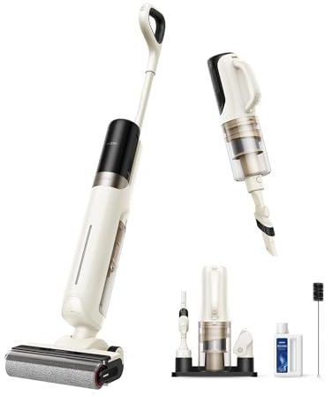 MOVA K30 Mix Aspirapolvere Lavapavimenti senza filo all-in-one multisuperficie, aspirazione da 18.000 Pa, design piatto a 180°, pulizia dei bordi su due lati, asciugatura ad aria calda