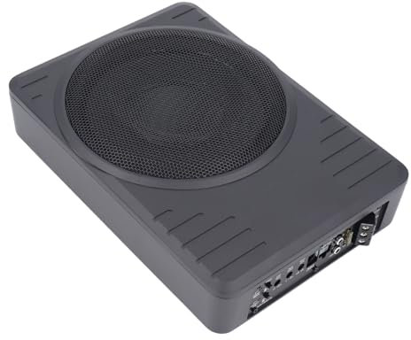 Yctze Aktiver 10-Zoll-Subwoofer Unter Dem Sitz mit Integriertem Verstärker, 600-W-Premium-Bass-Subwoofer mit Schlanker Stromversorgung für PKW und LKW, Automatischer Aktiv-Subwoofer