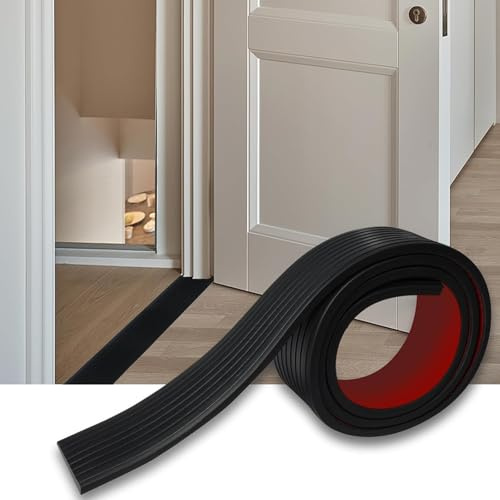 SDLDEER Threshold Ramps 7.6cm x 1cm x 2 m Rubber Threshold Transition Strip | Self-Adhesive Wheelchair Ramp Non-Slip Rubber Ramp for Sweeping Robot Bathroom Doorway Driveways Steps Scooters Baby Stroller