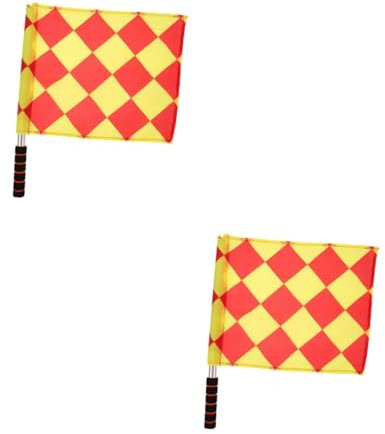 SUPVOX 2pcs Soccer Referee Flags Official Football Flag Kit Lightweight and Portable for Training Competition and Parties