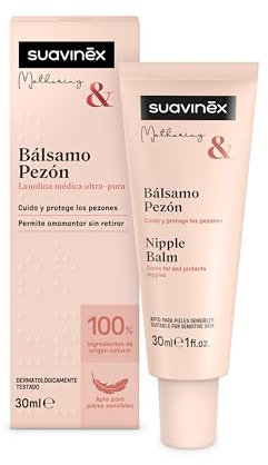 Suavinex, Brustwarzencreme, Stillbalsam, Lanolin, ultra rein, ermöglicht das Stillen ohne Waschen, spendet Feuchtigkeit, verhindert Trockenheit und Risse, geeignet für empfindliche Haut, 100 %
