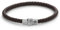 Rebel & Rose Herren-Lederarmband Full Metal Single Round Brown RR-M0041-S-L 19 cm