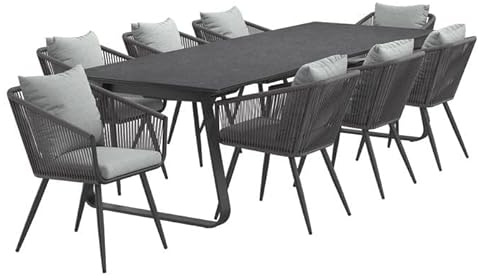 OUTLIV. XL Alex Gartenmöbel-Set, 8 Sitzplätze, 280x100x75cm, Anthrazit