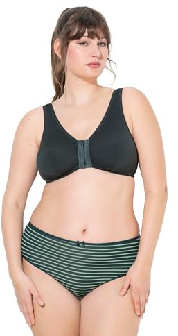 Ulla Popken Women's Bustier, Still-BH, Vorderverschluss, Cup C/D-E/F Bra, mitternachtsgrün, 120D