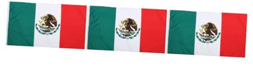 ibasenice 3 Piezas Bandera decorativa de la bandera nacional exterior decoración pequeña bandera de méxico bandera nacional de colores Tela de poliéster