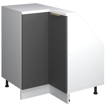Vicco Eck-Küchenschrank für Dachschrägen R-Line, Anthrazit-Gold, 75.6 cm mit 1 Tür, zur freien Kombination innerhalb modularer Küchensysteme