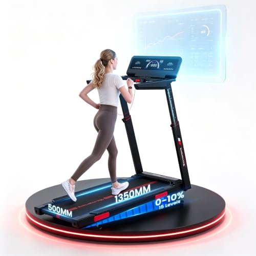 CITYSPORTSPRO Laufband für Zuhause bis 200 kg belastbar, 16.5 km/h Walking Pad Klappbar, Leises Elektrisches Laufband Schreibtisch mit LED-Anzeige, App und Fernbedienung
