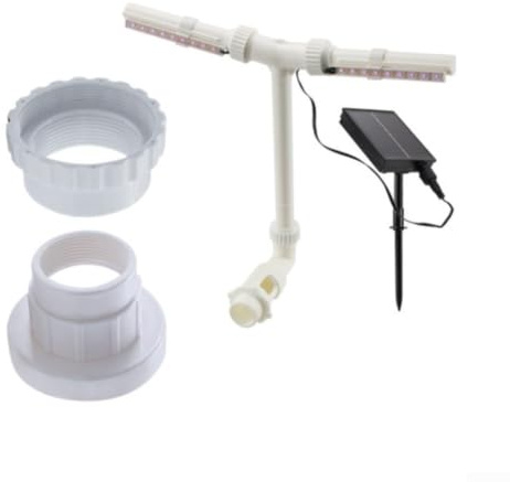 Igniport Fontaine solaire de piscine avec télécommande, fonction d'eau à double tête réglable, 6 modes d'éclairage pour piscines hors sol et creusées (2)