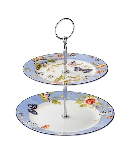 Aynsley CLAS20023 Cottage Garden 2 Tiered Cake Stand , 20.5 x 20.5 x 22 cm