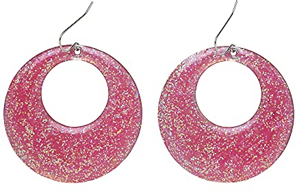W WIDMANN MILANO Party Fashion - Ohrringe glitzernd, rund, Schmuck, Disco Fever, 70er Jahre Mottoparty