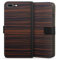 DeinDesign Klapphülle kompatibel mit Apple iPhone 7 Plus Handyhülle aus Kunst Leder schwarz Flip Case Holz Makassar Holzoptik